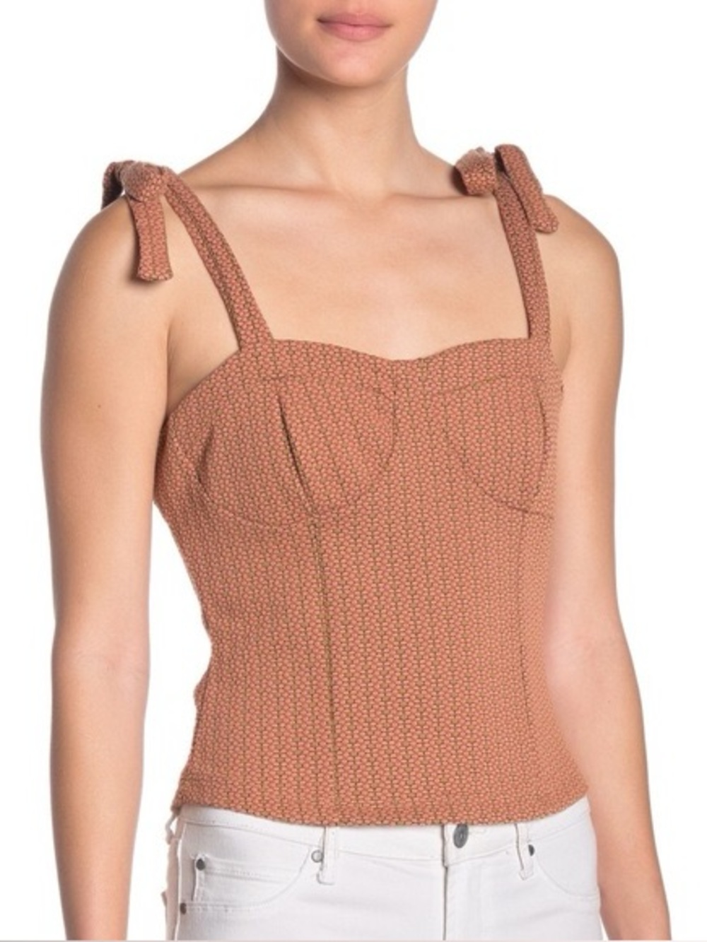 Free People Sunflower Corset Bustier Tank Top Pink rust